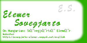 elemer sovegjarto business card